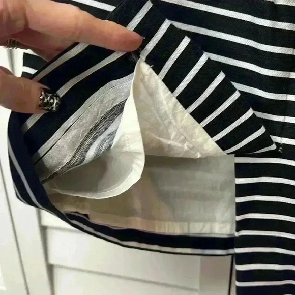 J. Crew Linen Blend Pencil Skirt Size 4 Black & White - Picture 6 of 6